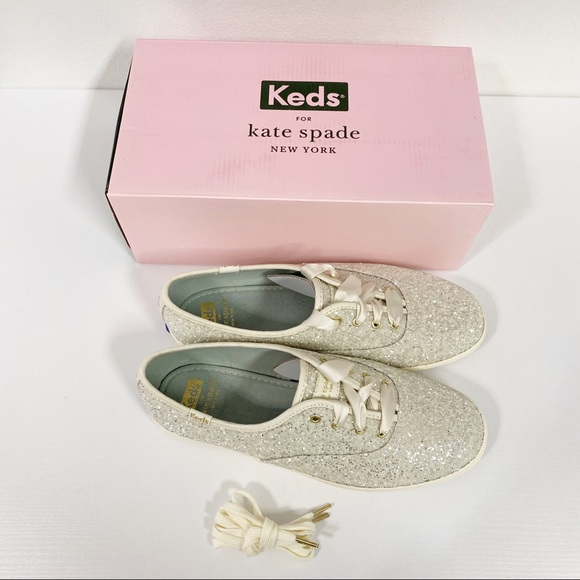 kate spade Shoes - Kate Spade Keds Cream Glitter Sneakers 7.5